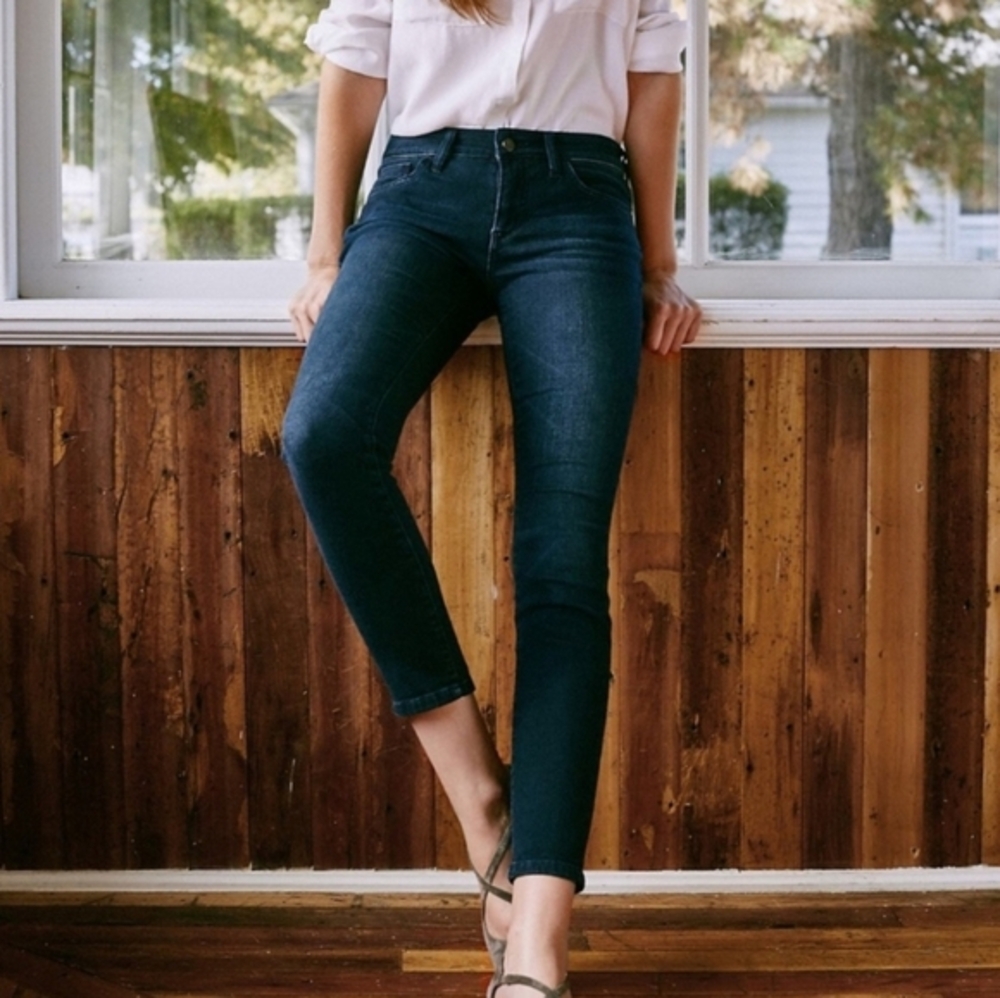 Pilcro and the Letterpress Skinny Jeans Women's 27 Dark Wash Stet Mid Rise Denim